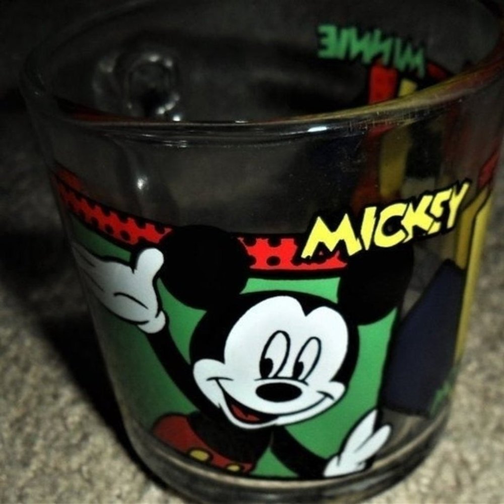 Vintage Glass Mug Micky n Minnie